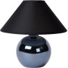 Lampe de table classique boule en céramique et tissu noir Lara