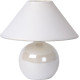 Lampe de table classique boule en céramique et tissu blanc Lara