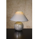 Lampe de table classique boule en céramique et tissu blanc Lara