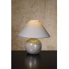 Lampe de table classique boule en céramique et tissu blanc Lara