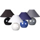 Lampe de table classique boule en céramique et tissu bleu Lara