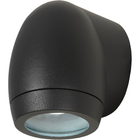 Applique moderne extérieure en aluminium noir Ø8 cm Ilana