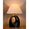 Lampe de table moderne en céramique nacrée noire Mika