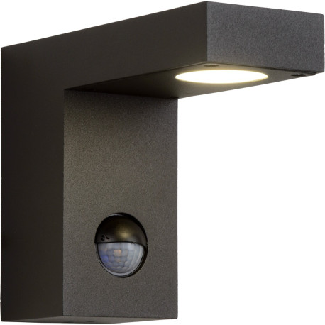 Applique extérieure moderne aluminium noir avec capteur LED Kalie