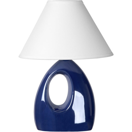 Lampe de table moderne en céramique nacrée bleue Mika