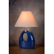 Lampe de table moderne en céramique nacrée bleue Mika