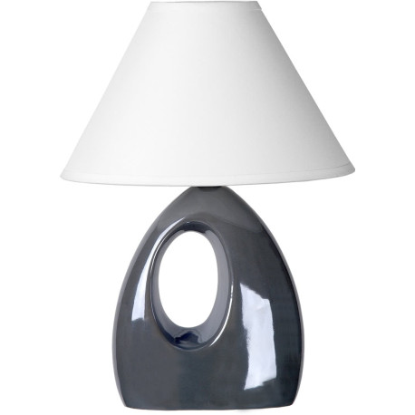 Lampe de table moderne en céramique nacrée grise Mika