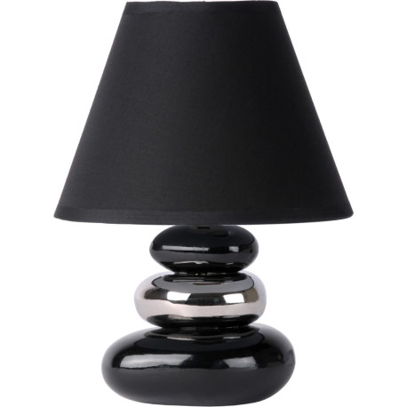 Lampe de table contemporaine céramique noire Galet