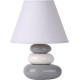 Lampe de table contemporaine céramique grise Galet
