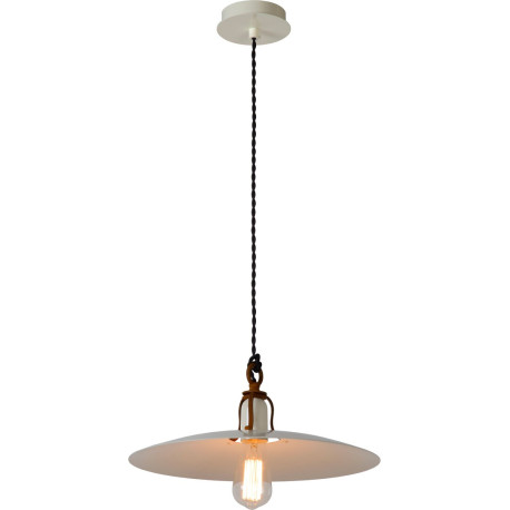Suspension rustique en métal couleur crème Lary