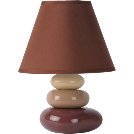 Lampe de table contemporaine céramique brune Galet