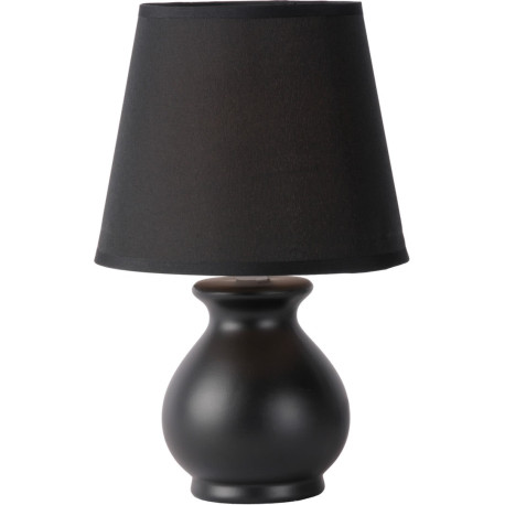 Lampe de table vintage céramique et tissu noir Cindy