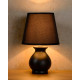 Lampe de table vintage céramique et tissu noir Cindy
