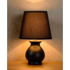 Lampe de table vintage céramique et tissu noir Cindy