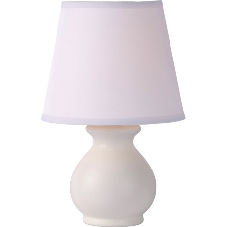 Lampe de table vintage céramique et tissu blanc Cindy