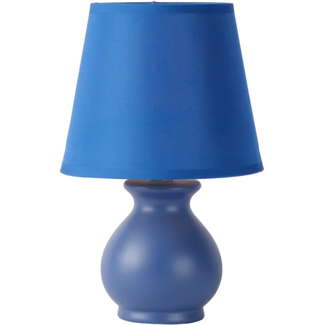 Lampe de table vintage céramique et tissu bleu Cindy