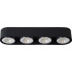Plafonnier moderne en aluminium noir 4 LED Nahïa