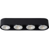 Plafonnier moderne en aluminium noir 4 LED Nahïa