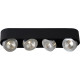 Plafonnier moderne en aluminium noir 4 LED Nahïa