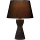 Lampe à poser rustique en céramique et tissu noir Lois
