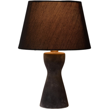 Lampe à poser rustique en céramique et tissu noir Lois