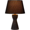 Lampe à poser rustique en céramique et tissu noir Lois