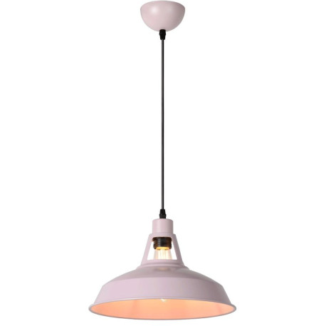 Suspension industrielle en métal rose Ø31 cm Odile