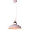 Suspension industrielle en métal rose Ø31 cm Odile