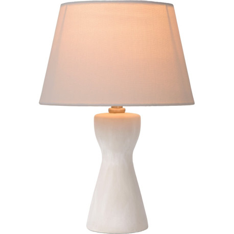 Lampe à poser rustique en céramique et tissu blanc Lois