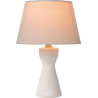 Lampe à poser rustique en céramique et tissu blanc Lois