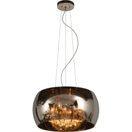 Suspension moderne en métal chromé et verre Ø40 cm Ocelia