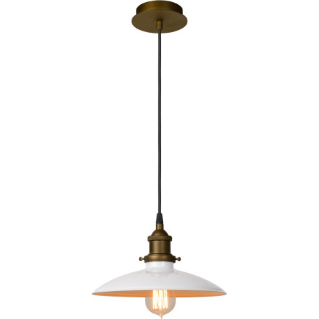 Suspension vintage en métal blanc Ø25 cm Pascau