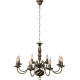 Lustre classique en métal bronzé 8 x E14 Reine