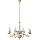Lustre classique en métal blanc antique 8 x E14 Reine