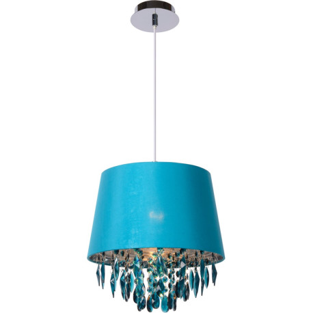 Suspension moderrne en métal et acrylique turquoise Ø30 cm Régilia