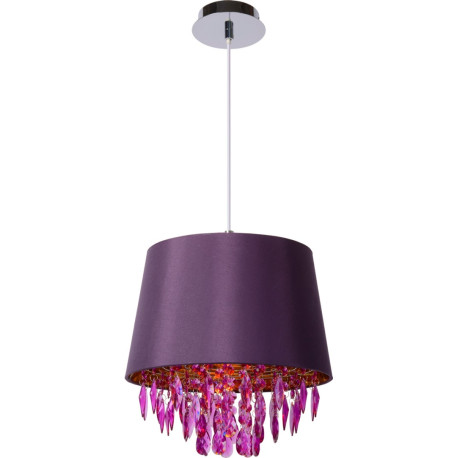 Suspension moderrne en métal et acrylique violet Ø30 cm Régilia