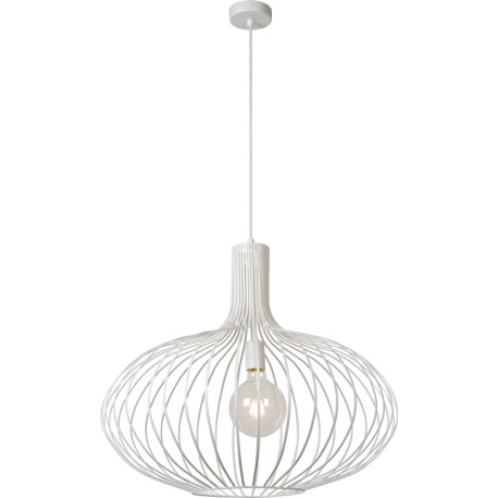 Suspension vintage en métal blanc Ø65 cm Rakel