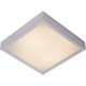 Plafonnier moderne carré aluminium chromé & acrylique LED L28 cm Salva