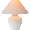 Lampe à poser rustique en céramique et tissu blanc Mélusine