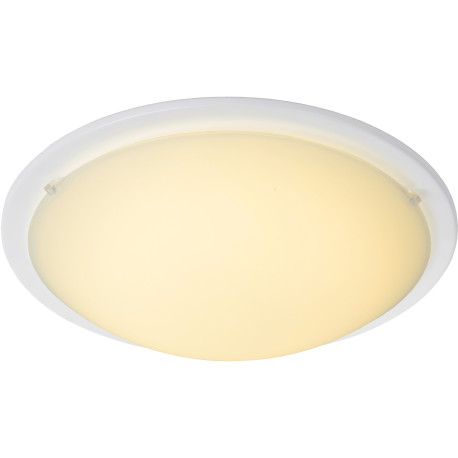 Plafonnier moderne en verre et acier blanc Ø27 cm Saëns