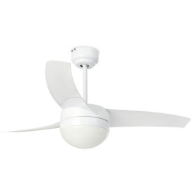 Ventilateur de plafond lumineux blanc Ø105 cm Silva