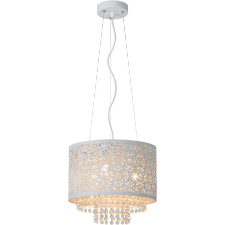 Lustre oriental en métal blanc Ø31 cm Ralïa