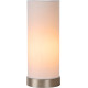 Lampe de table contemporaine en métal et tissu blanc Joss