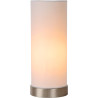 Lampe de table contemporaine en métal et tissu blanc Joss