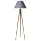 Lampadaire design métal et tissu taupe Alisea