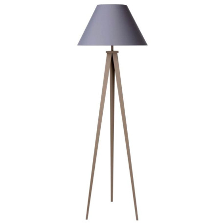 Lampadaire design métal et tissu taupe Alisea