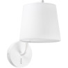 Applique moderne blanche en métal et tissu Ø29 cm Camille