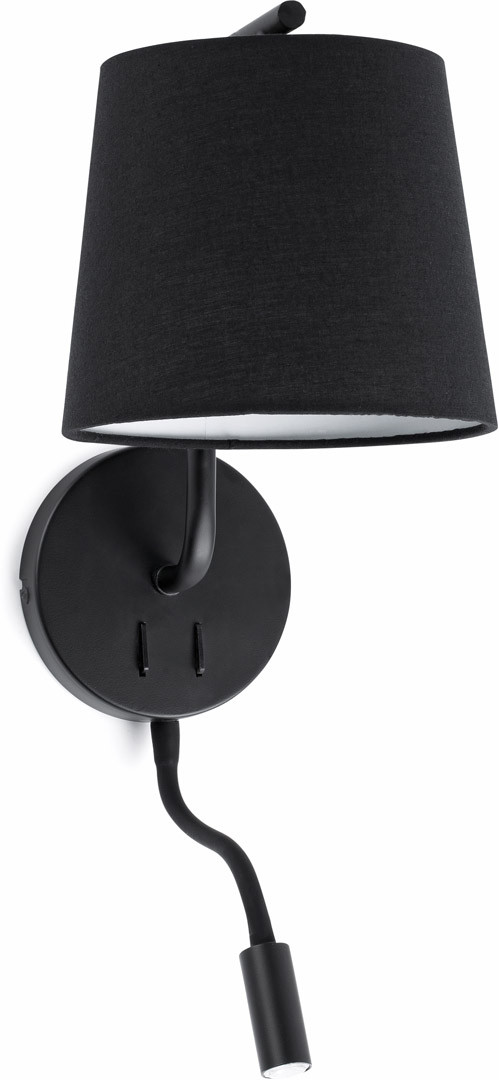 Lampe de chevet moderne blanche en métal et tissu Camille