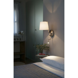 Lampe de chevet moderne blanche en métal et tissu Camille