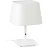 Lampe à poser moderne en métal et tissu blanc Inès